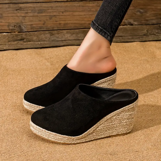 Centered Classic wedge mules with slip-on design for women | Ismay