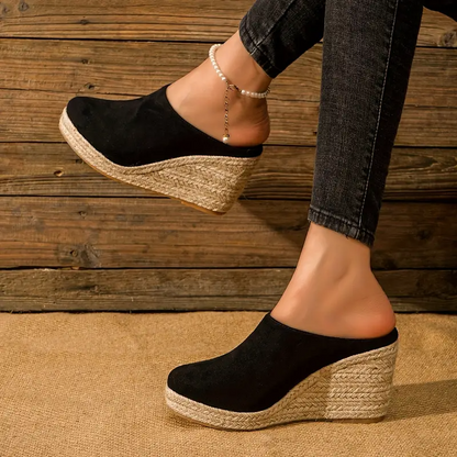 Centered Classic wedge mules with slip-on design for women | Ismay