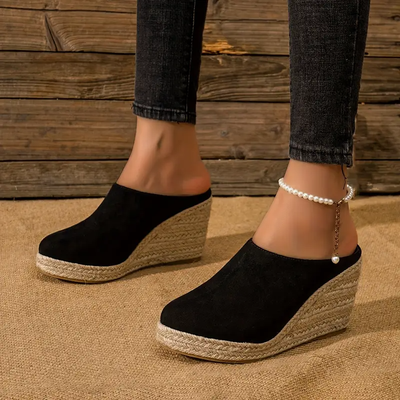Classic elegant wedge heel mules for women | Ismay -2