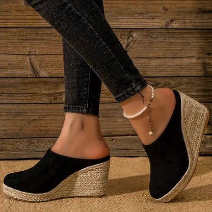 Centered Classic wedge mules with slip-on design for women | Ismay