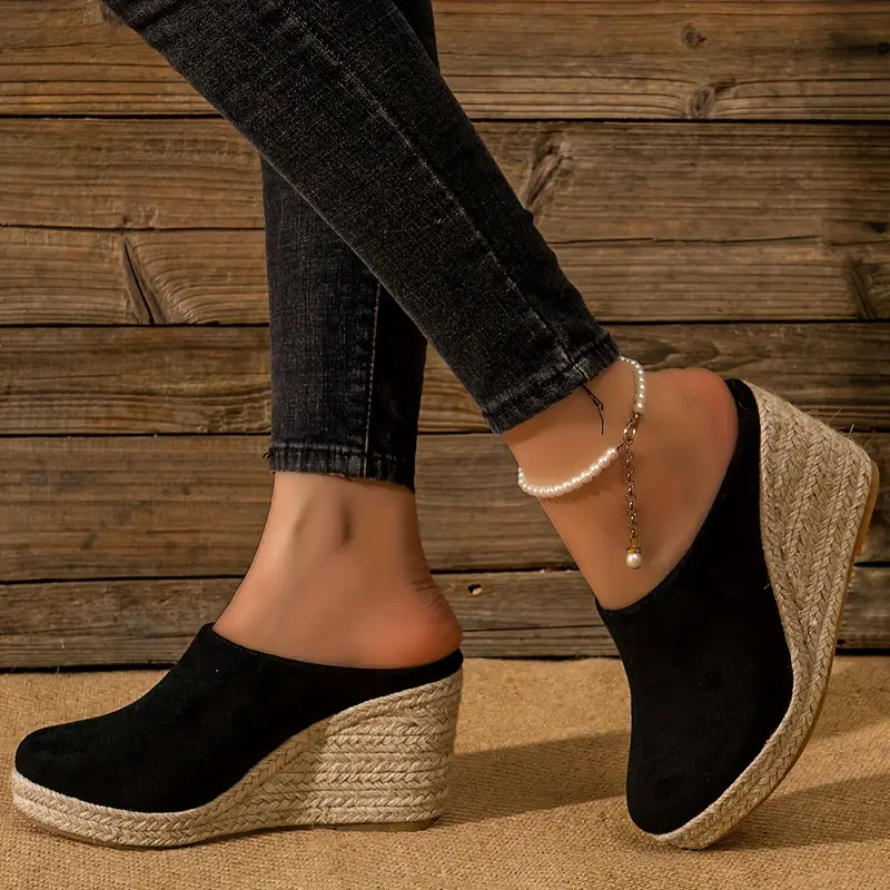 Classic elegant wedge heel mules for women | Ismay -3