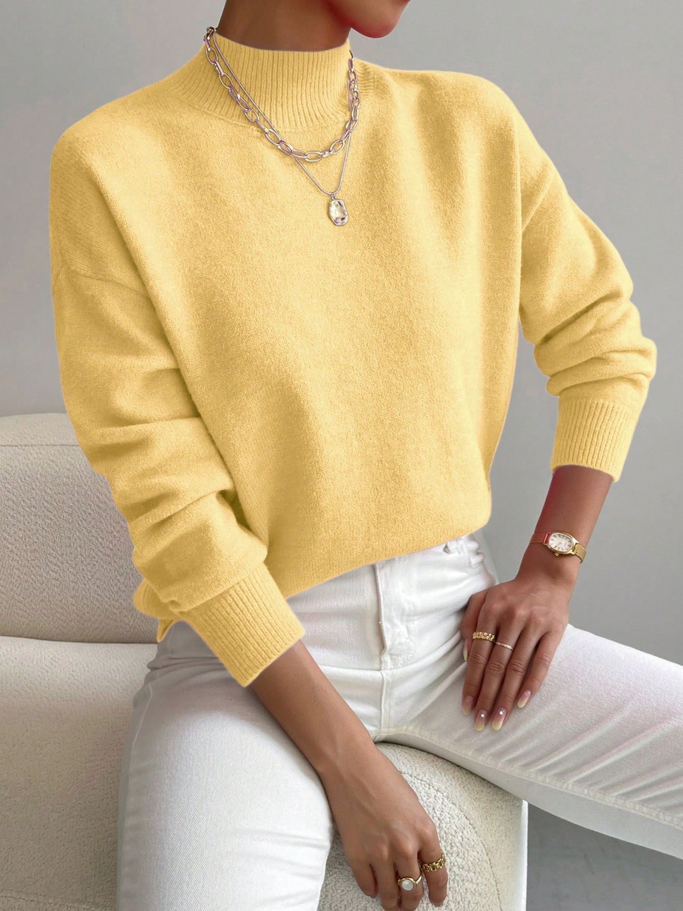 Soft cosy cashmere-blend jumper for women | Monaco -15