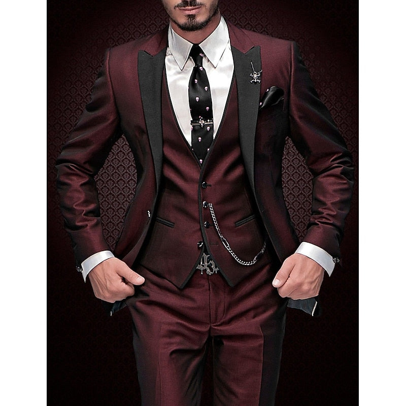 Tailored three-piece suit set with waistcoat for men -1